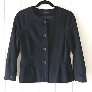 THEORY Ayana Flouncy Hem Black Classic Blazer Size Medium
